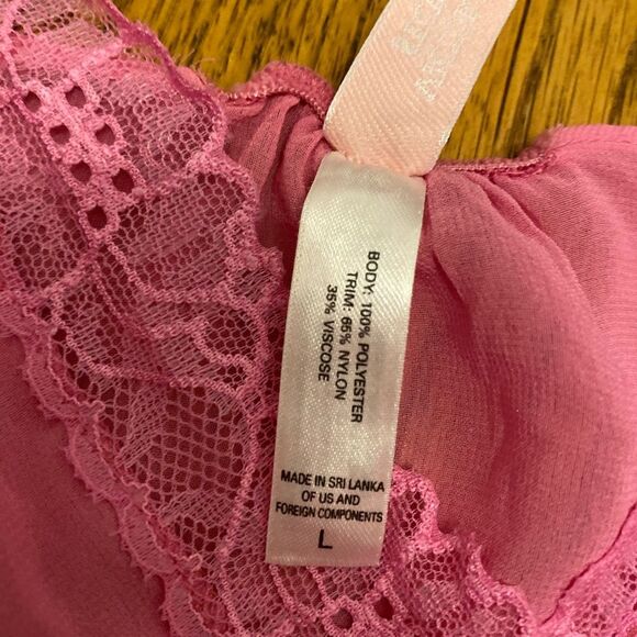 Victoria Secret Sheer Lacey Pink Camisole Top - Picture 9 of 12